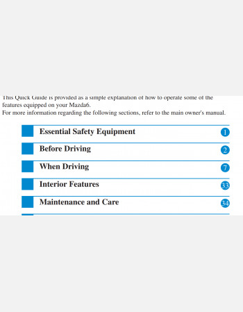 2013 - 2016 mazda atenza owners quick guide